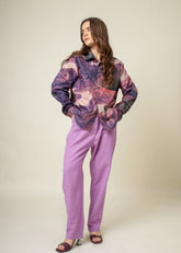 A Model Wearing Multicolor Upcycled Cotton Earo Printed Multicolor Shirt, curated by Only Ethikal